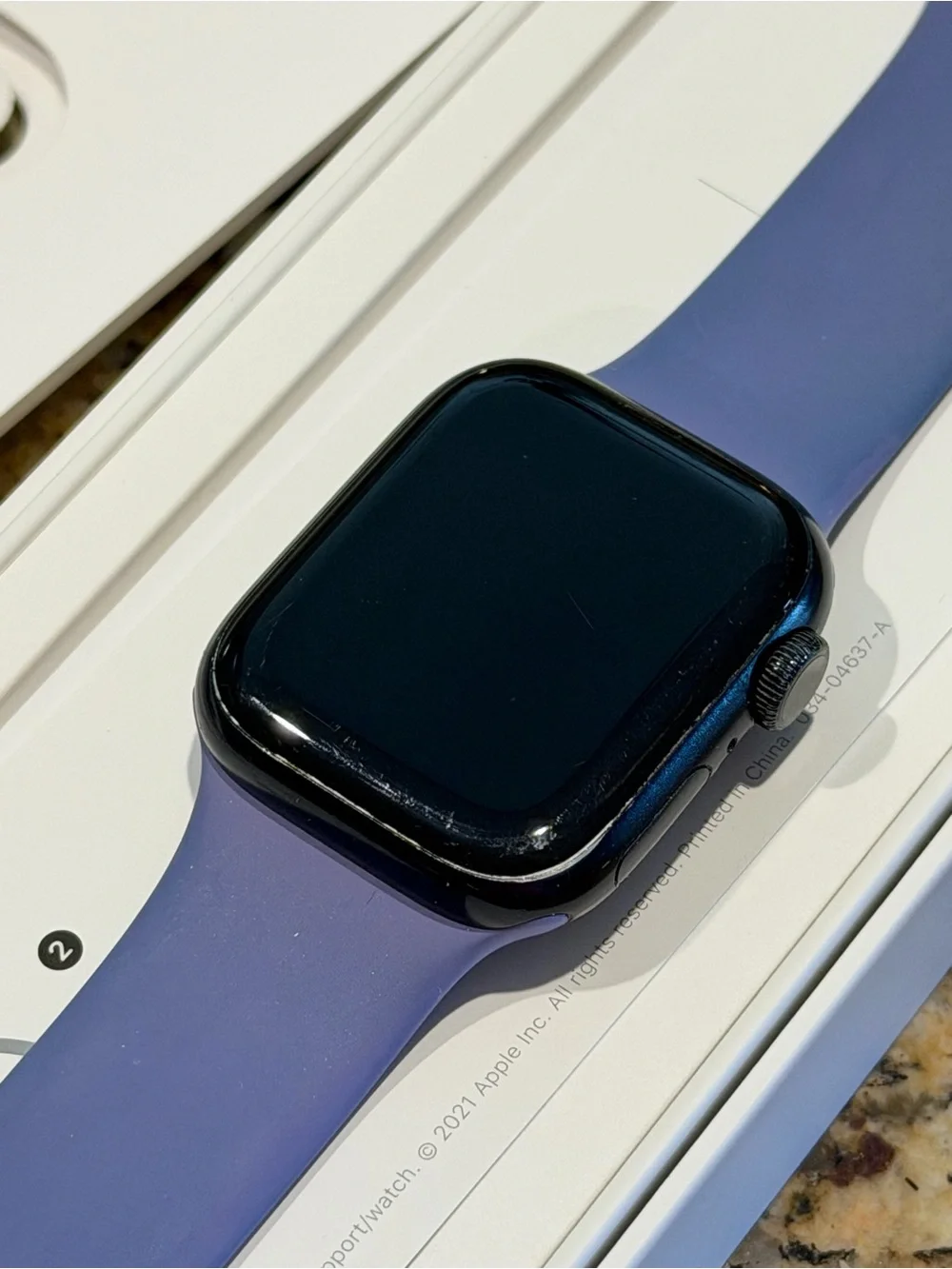 Apple Watch Series 7 with Lavender Sport Band